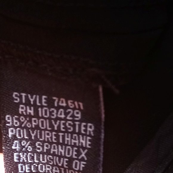 NWT Bay Studio Black Dress Pants Sz 16  Stretch, Beaded Waist Chevron Pattern - Picture 6 of 6